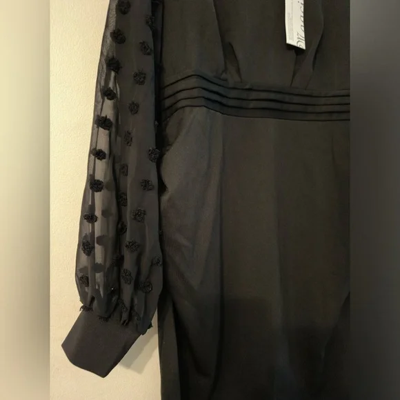 NWT| Maternity Swiss Dot Chiffon Sleeves Dress - Picture 6 of 8